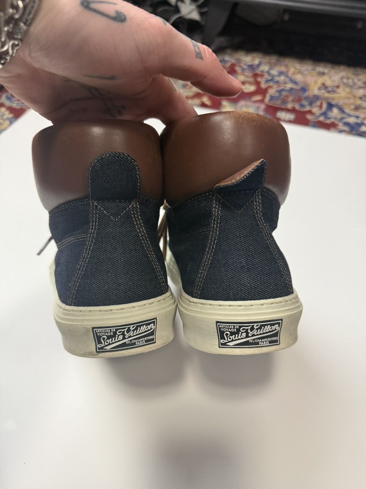 Louis Vuitton Louis Vuitton Men Shoes Denim Leather Size 9 Italy Sneakers Size US 9 / EU 42 - 9 Thumbnail