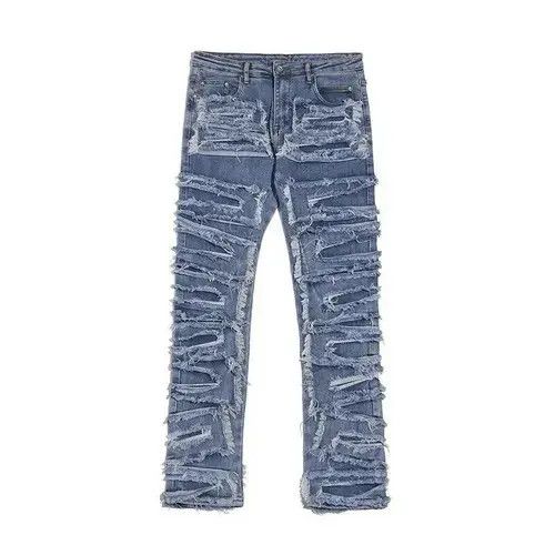 Jean Blue Color Hip Hop Loose Denim Trousers Vibe Style Size US 32 / EU 48 - 7 Thumbnail