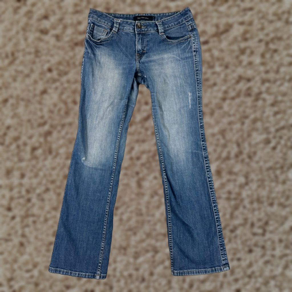 Calvin Klein Calvin Klein Jeans Women 8 Blue Bootcut Denim Cotton Blend Embroidered 5-Pocket Regular Stretch Size 30" / US 8 / IT 44 - 1 Thumbnail