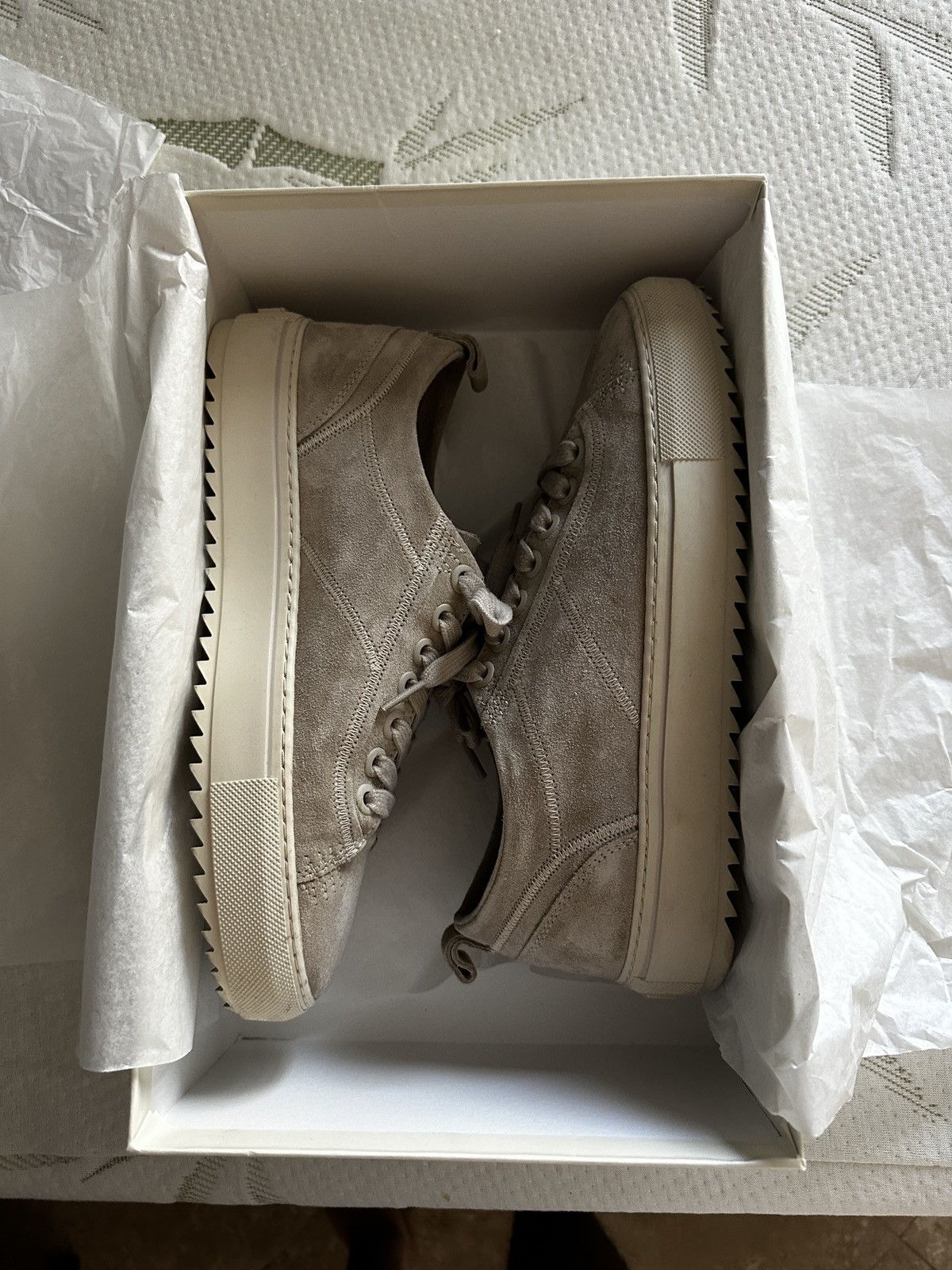 image of Represent Clo Alpha Low Opera Suede Rock Shoes in Moon Rock, Men's (Size 10)