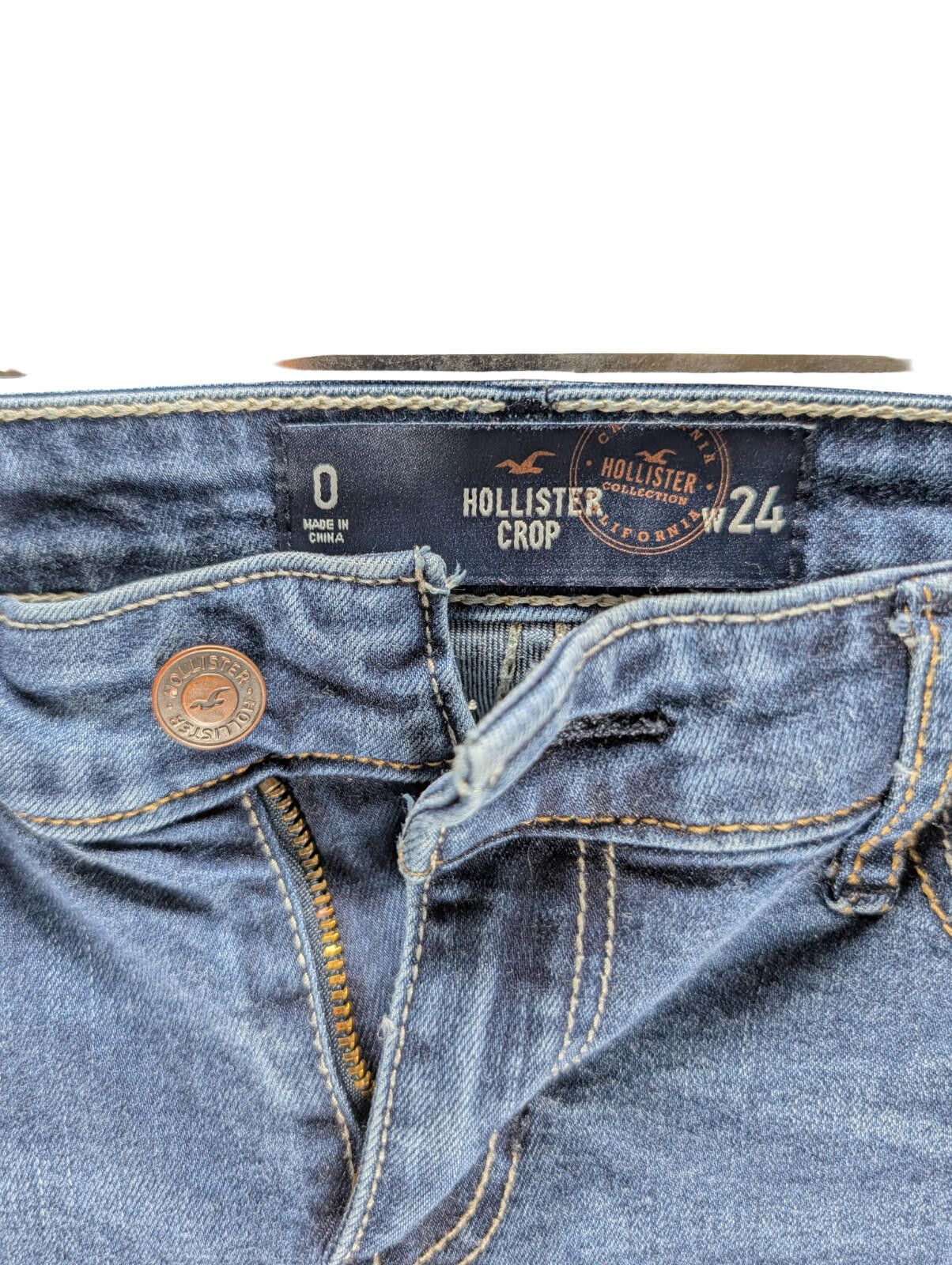 Hollister Hollister Crop Skinny Jeans Size 0 Distressed Cuffed Hem Size 25" / US 0 / IT 36 - 5 Thumbnail
