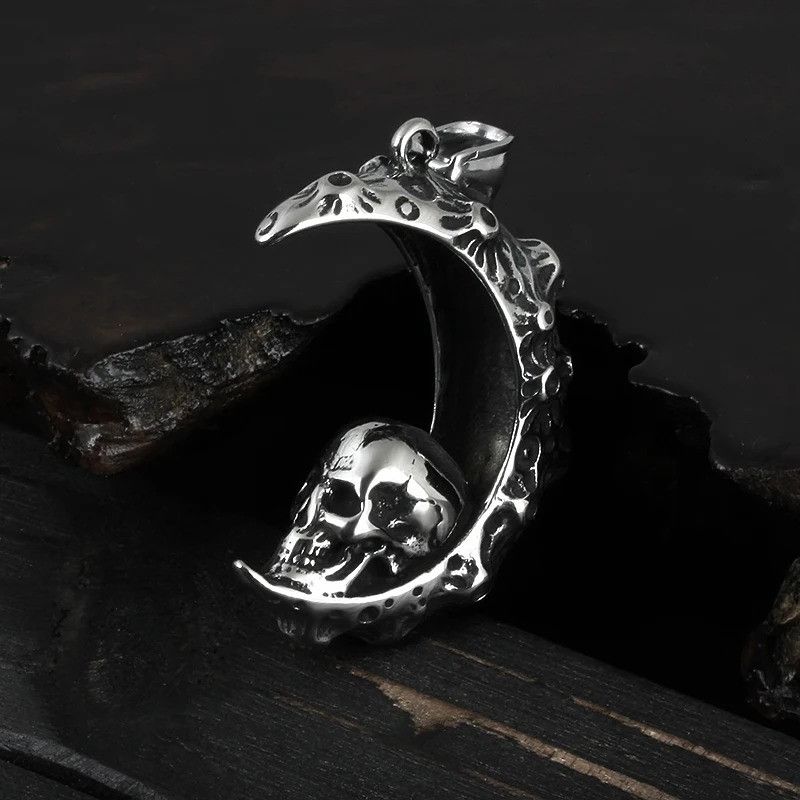 Jewelry Moon Skull Pendant Necklace 2025 Size ONE SIZE - 5 Thumbnail