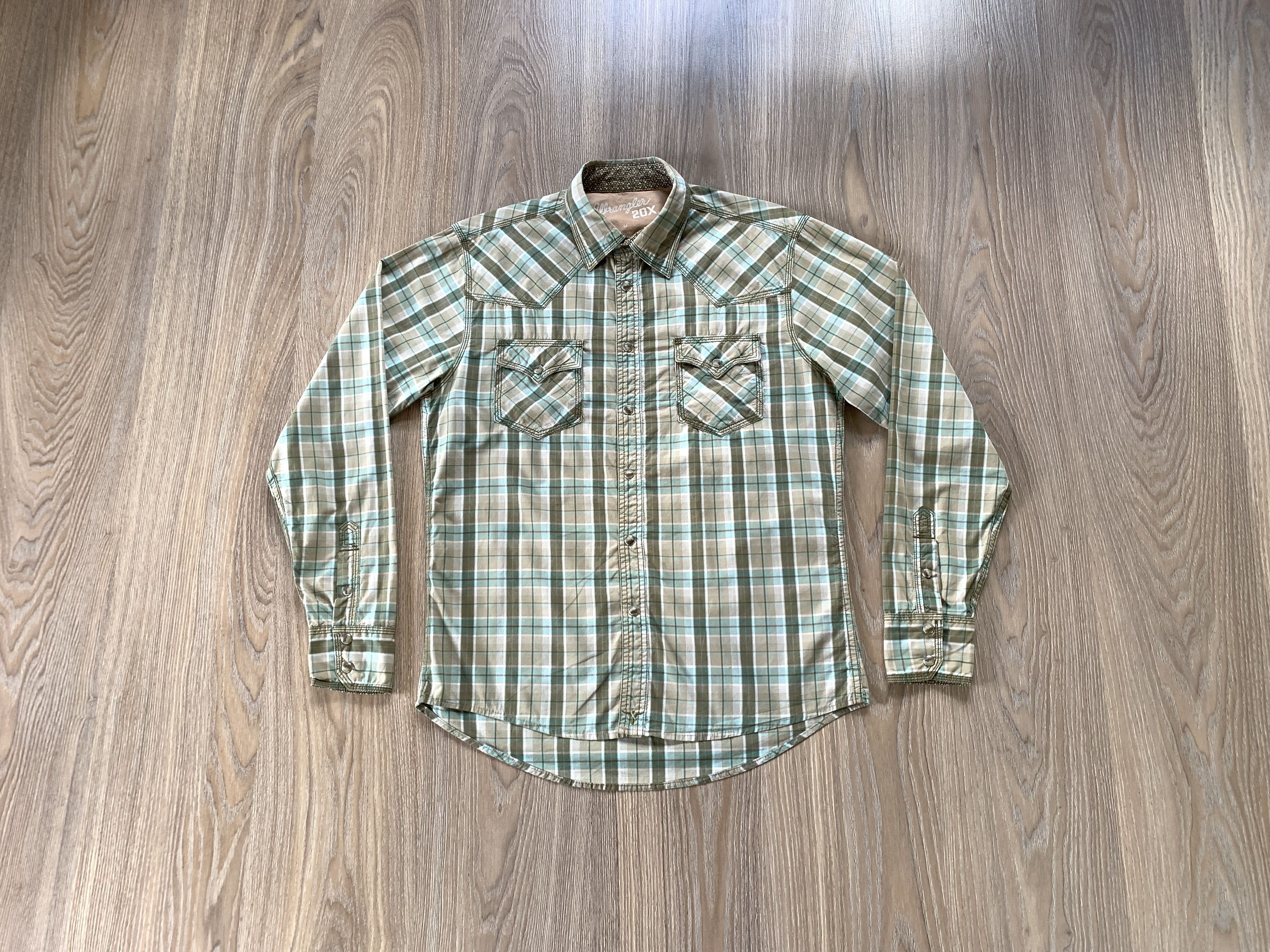 Vintage × Wrangler Wrangle 20X Plaid Cotton Long Sleeve Shirt Size US M / EU 48-50 / 2 - 1 Thumbnail