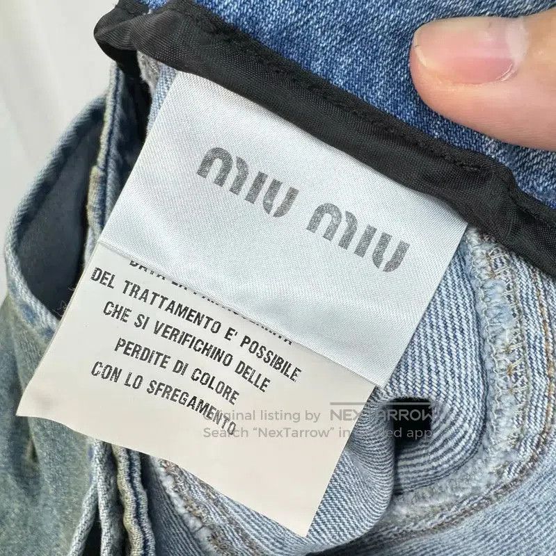 Miu Miu Miu Miu Blue Denim Skirt with Logo . Size 28" / US 6 / IT 42 - 7 Thumbnail