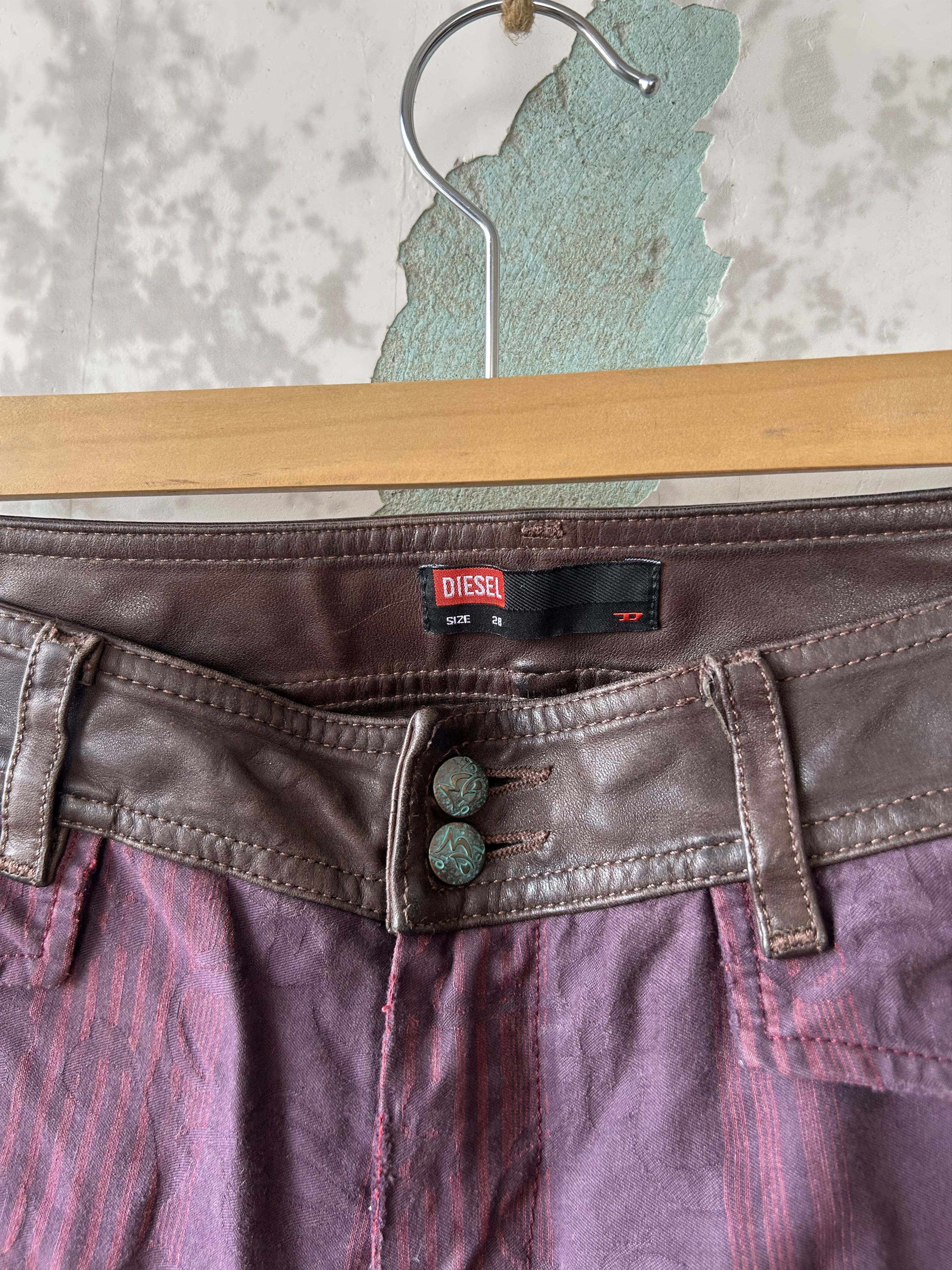 Diesel Vintage Avant Garde Pants Diesel leather rare Size 28" / US 6 / IT 42 - 6 Thumbnail