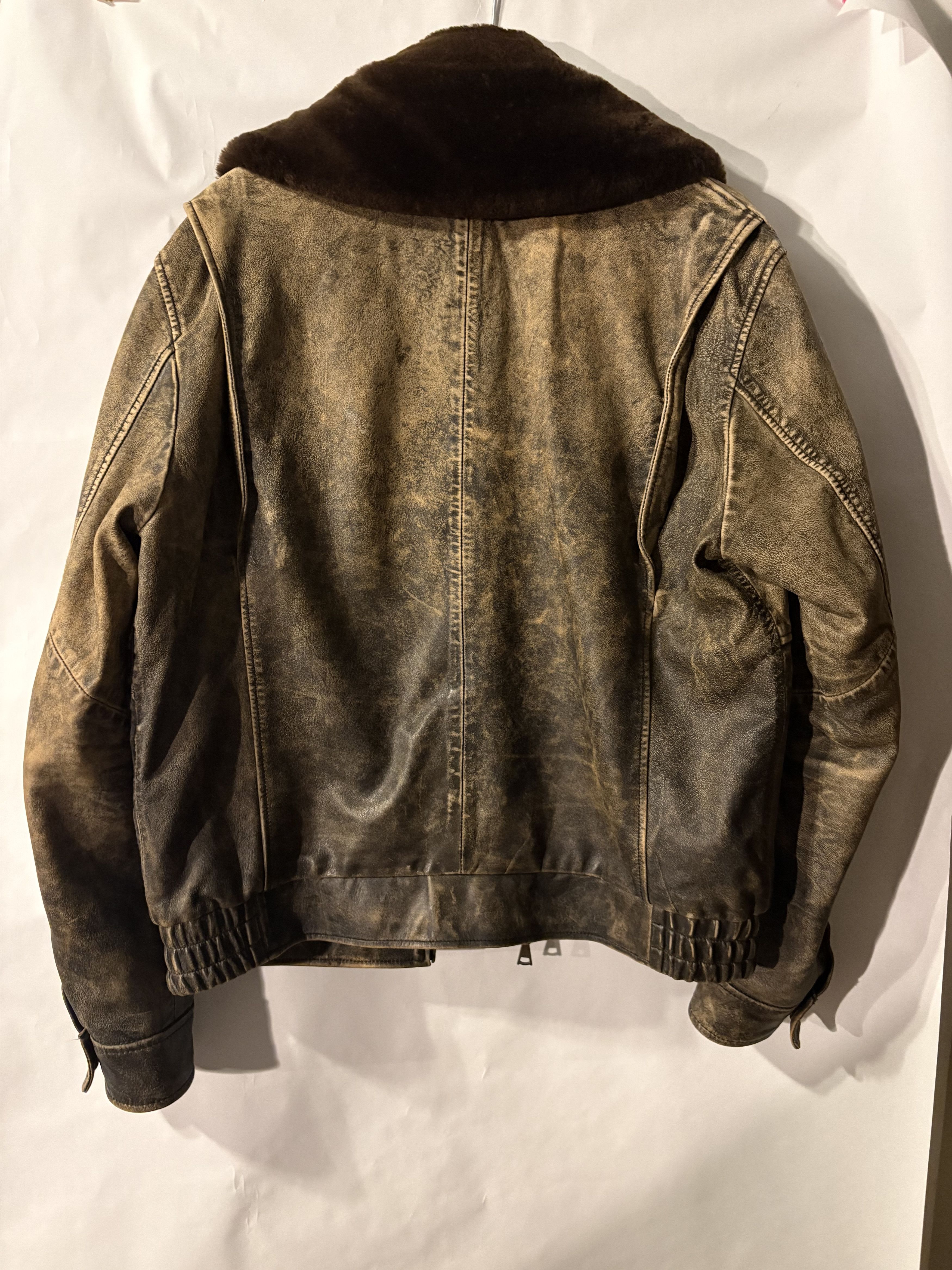 John Varvatos Dark Tan John Varvatos Atlas Vintage-Look Leather Jacket Size US M / EU 48-50 / 2 - 2 Thumbnail