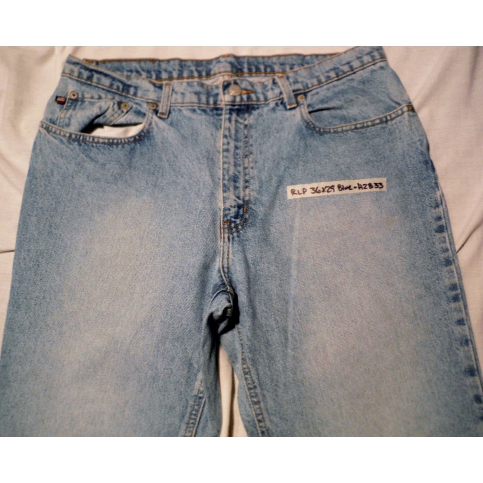 Polo Ralph Lauren VINTAGE Ralph Lauren Polo Women's Denim Jeans 36x29 90s Medium Blue Distressed Boyfriend Fit Size 36" / US 14 / IT 50 - 4 Thumbnail