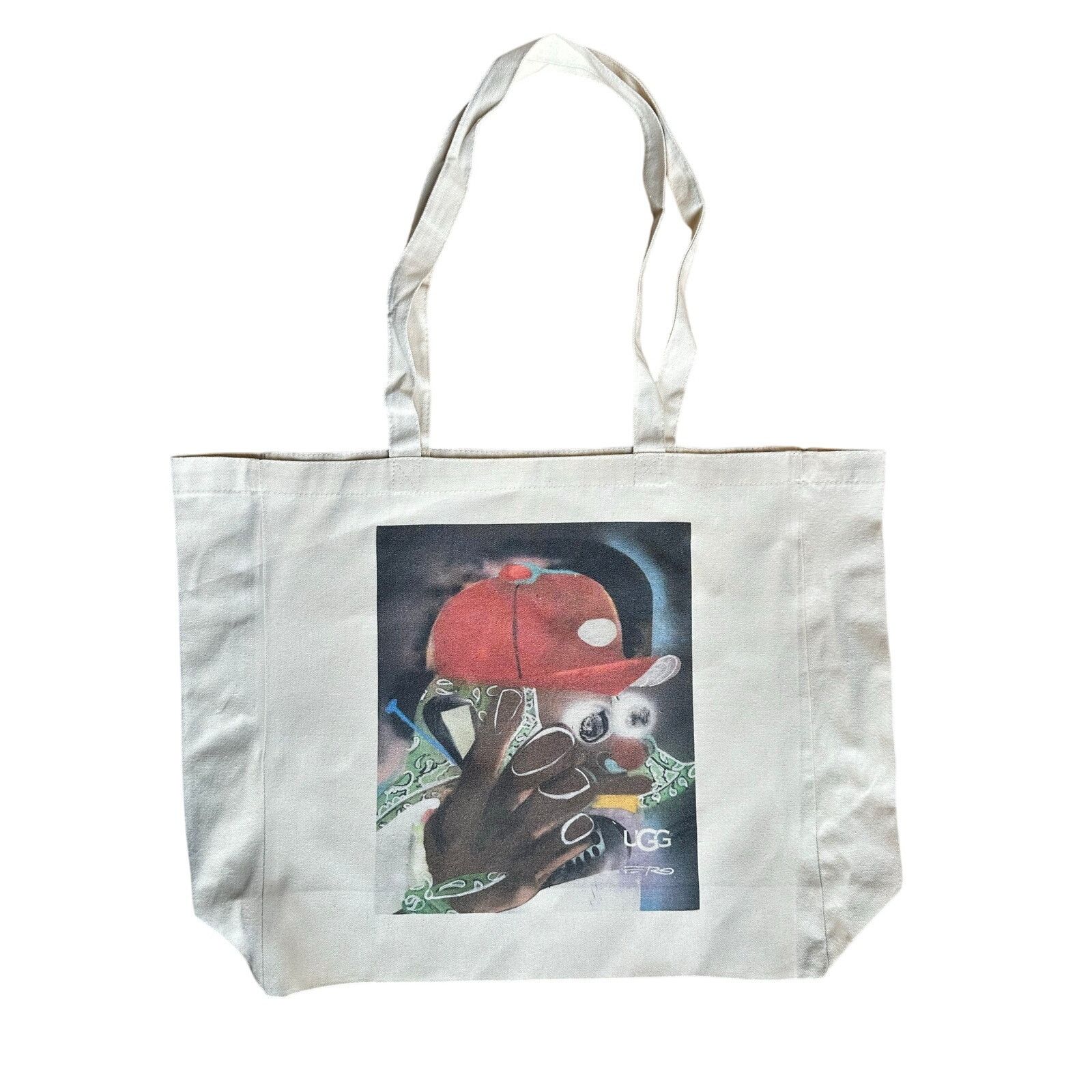 Rare Ugg x A$AP Ferg Beige Canvas Tote w/ Artwork - New