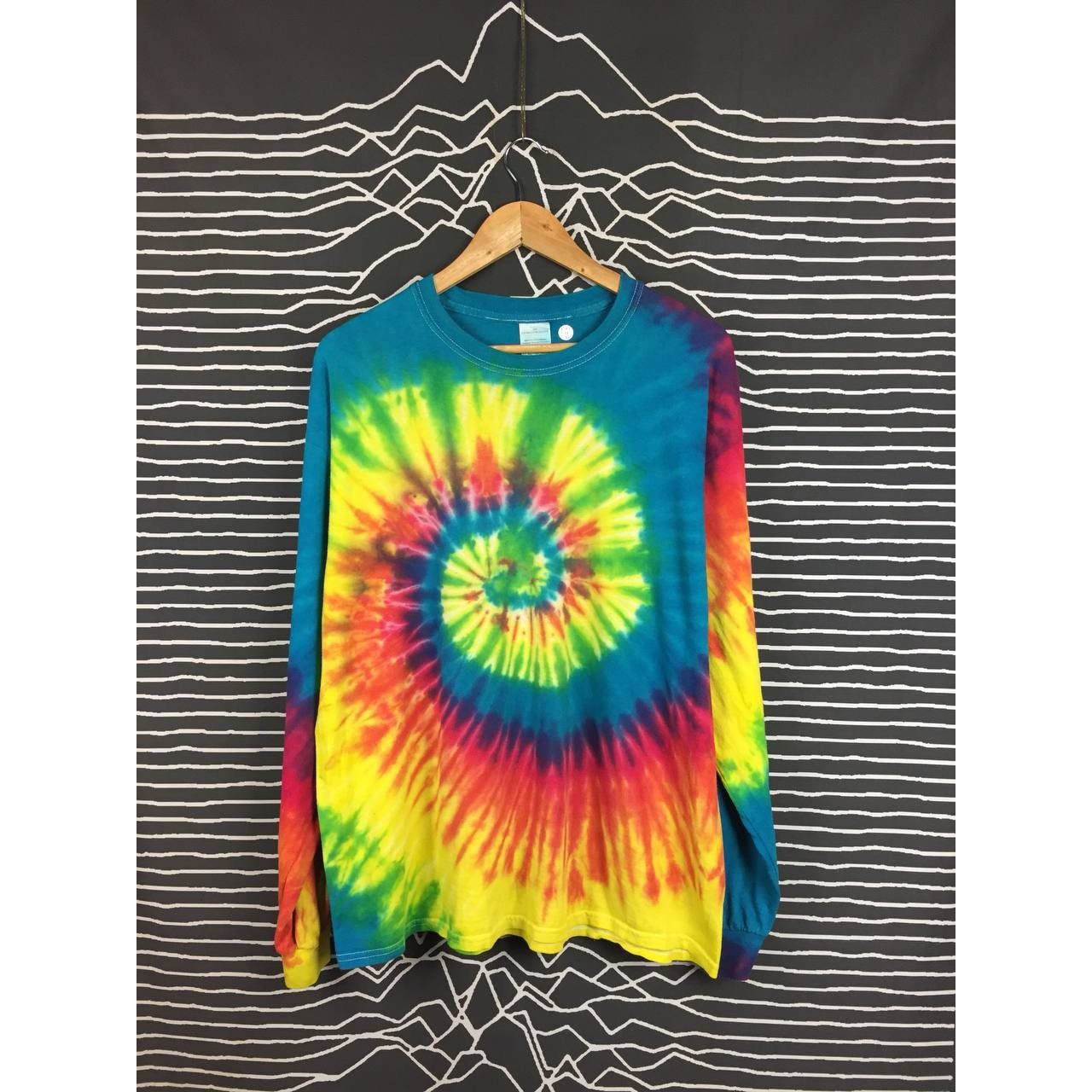 Vintage Trippy Tie-Dye Spiral Psychedelic Hippie Longsleeve Tee Size US XL / EU 56 / 4 - 2 Thumbnail