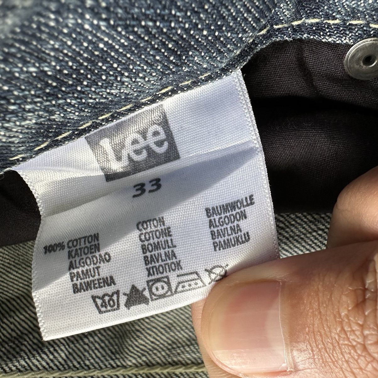 Japanese Brand 🔥W34x28 Vintage Lee Faded Denim Jean Pant Size US 34 / EU 50 - 9 Thumbnail