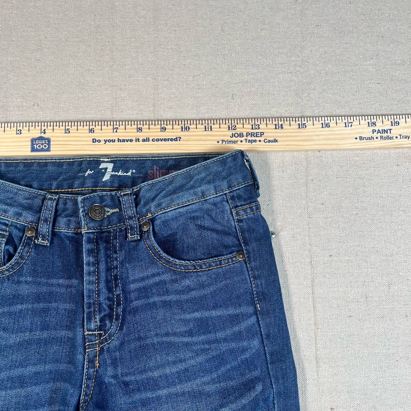 7 For All Mankind 7 For All Mankind Womens Slimmy Straight Denim Jeans Size 10 Size 32" / US 10 / IT 46 - 3 Thumbnail