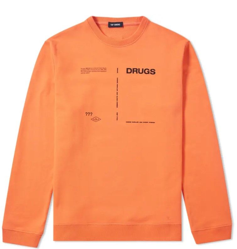 Raf Simons Raf Simons Orange Drugs Regular Fit Sweatshirt Size US XL / EU 56 / 4 - 6 Thumbnail
