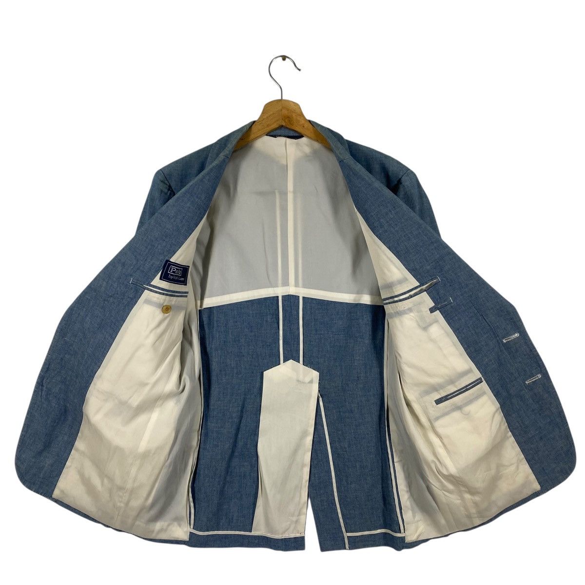 Polo Ralph Lauren Vintage Polo Ralph Lauren Chambray Blue Blazer Jacket Size 42R - 5 Thumbnail
