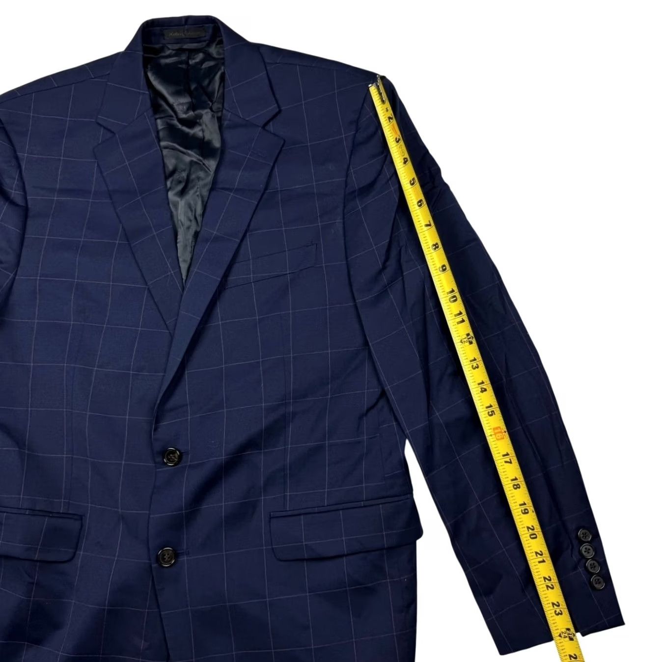 Ralph Lauren Ralph Lauren LRL Men's Blue Wool Windowpane Check Jacket Blazer 42 R Size 42R - 7 Thumbnail