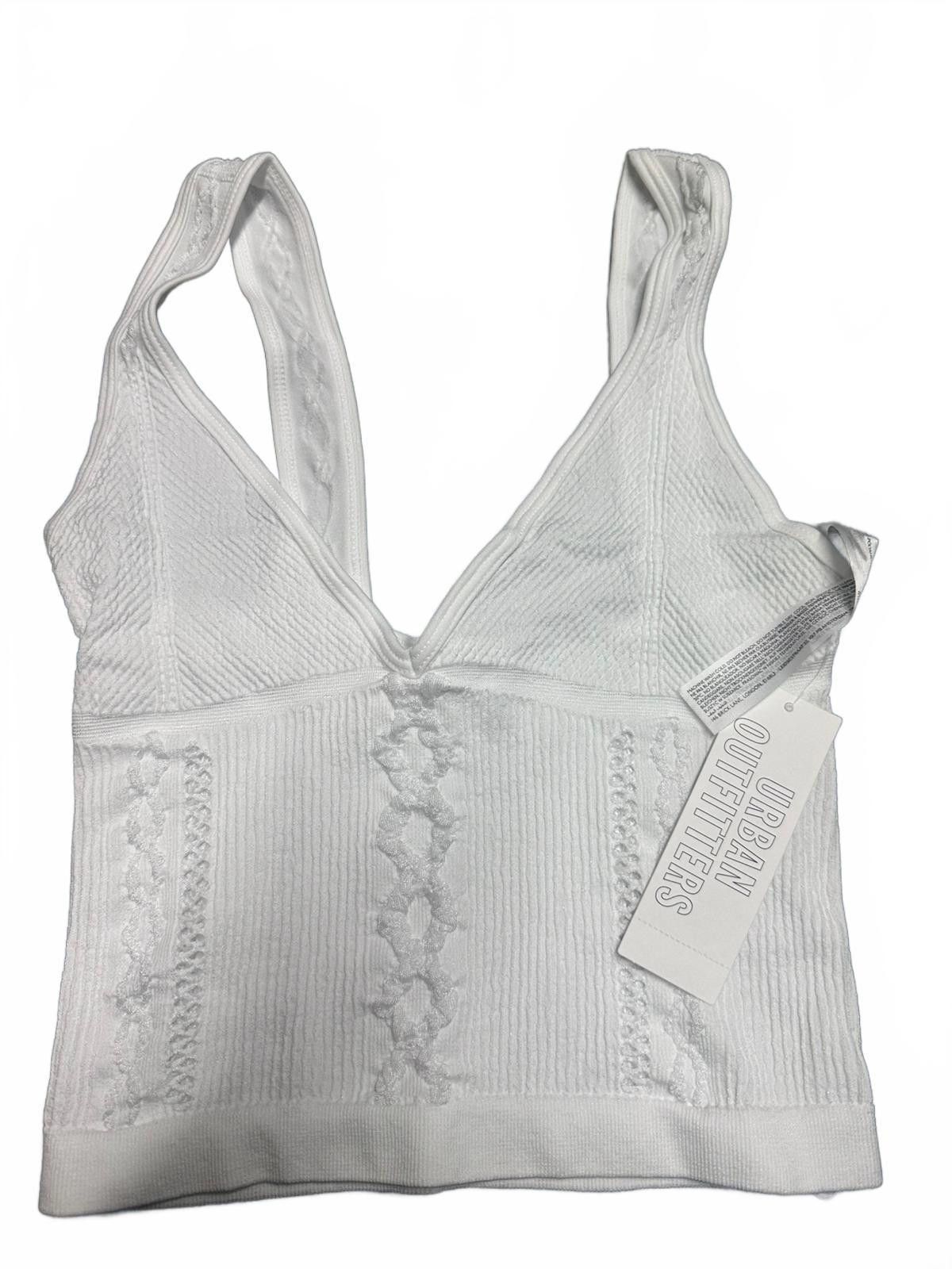 Urban Outfitters Urban Outfitters White Ribbed Crop Top Size M / US 6-8 / IT 42-44 - 2 Thumbnail
