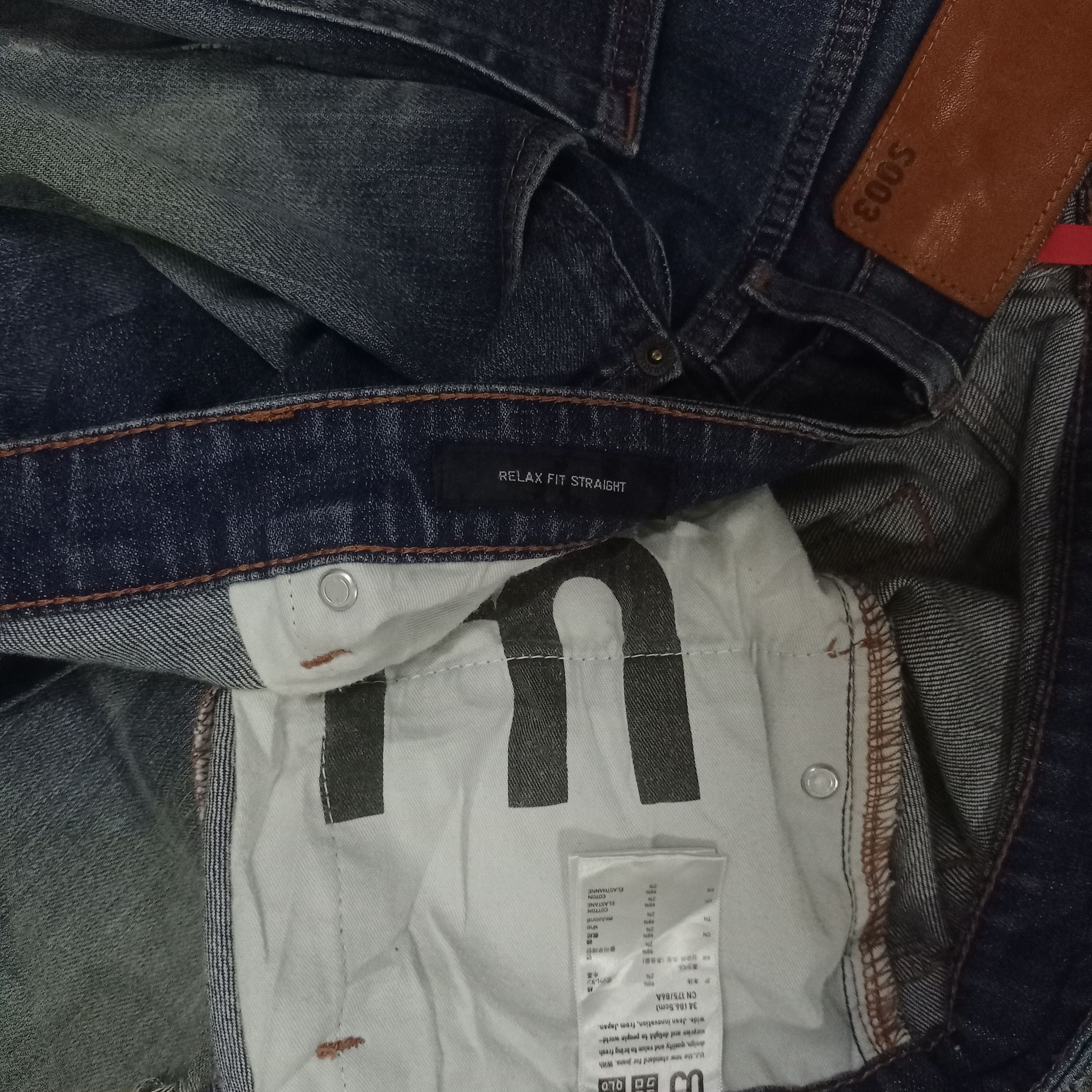 Japanese Brand × Uniqlo Vintage Japanese Uniqlo Mud Wash Baggy Jeans 35x29 Size US 35 - 8 Thumbnail