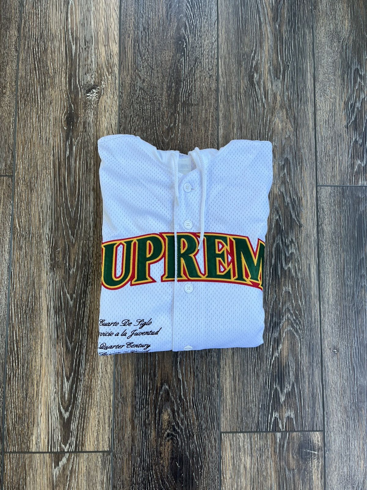 Supreme Supreme Mesh Hooded L/S Baseball Jersey SS20 White