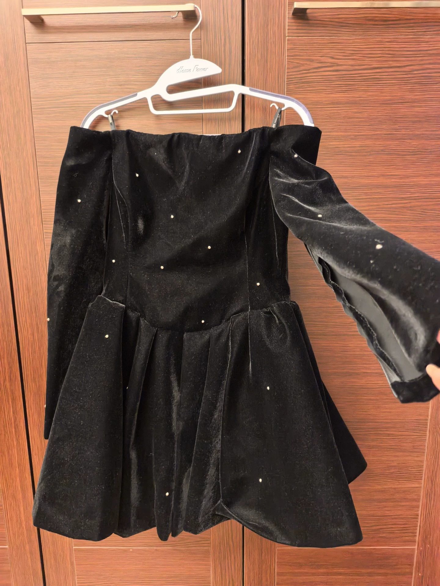 Versace VERSACE Black Velvet Dress 42 Half-Zip Sleeve NWOT Size M / US 6-8 / IT 42-44 - 2 Thumbnail