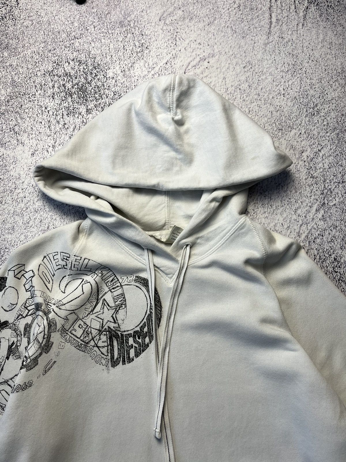 Diesel Rare Vintage Diesel hoodie big logo white Y2K Size US M / EU 48-50 / 2 - 8 Thumbnail