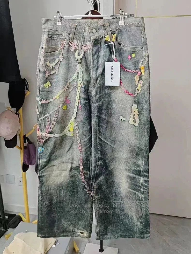 Acne Studios Vintage Acne Studios 3D Print Denim Pants. Size US 34 / EU 50 - 1 Thumbnail