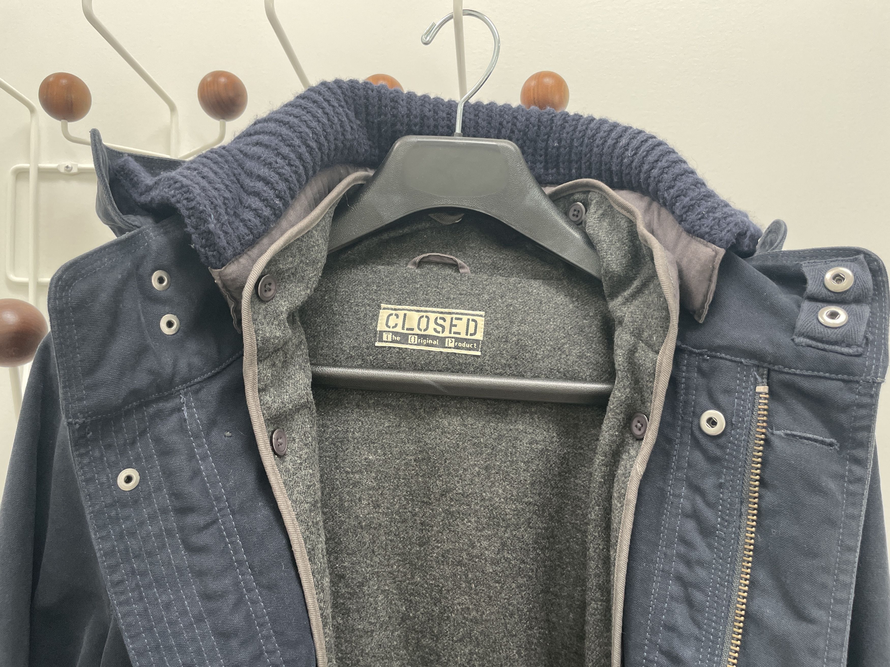 CLOSED CLOSED Men's Navy Hooded Parka, Removable Lining Size US M / EU 48-50 / 2 - 7 Thumbnail