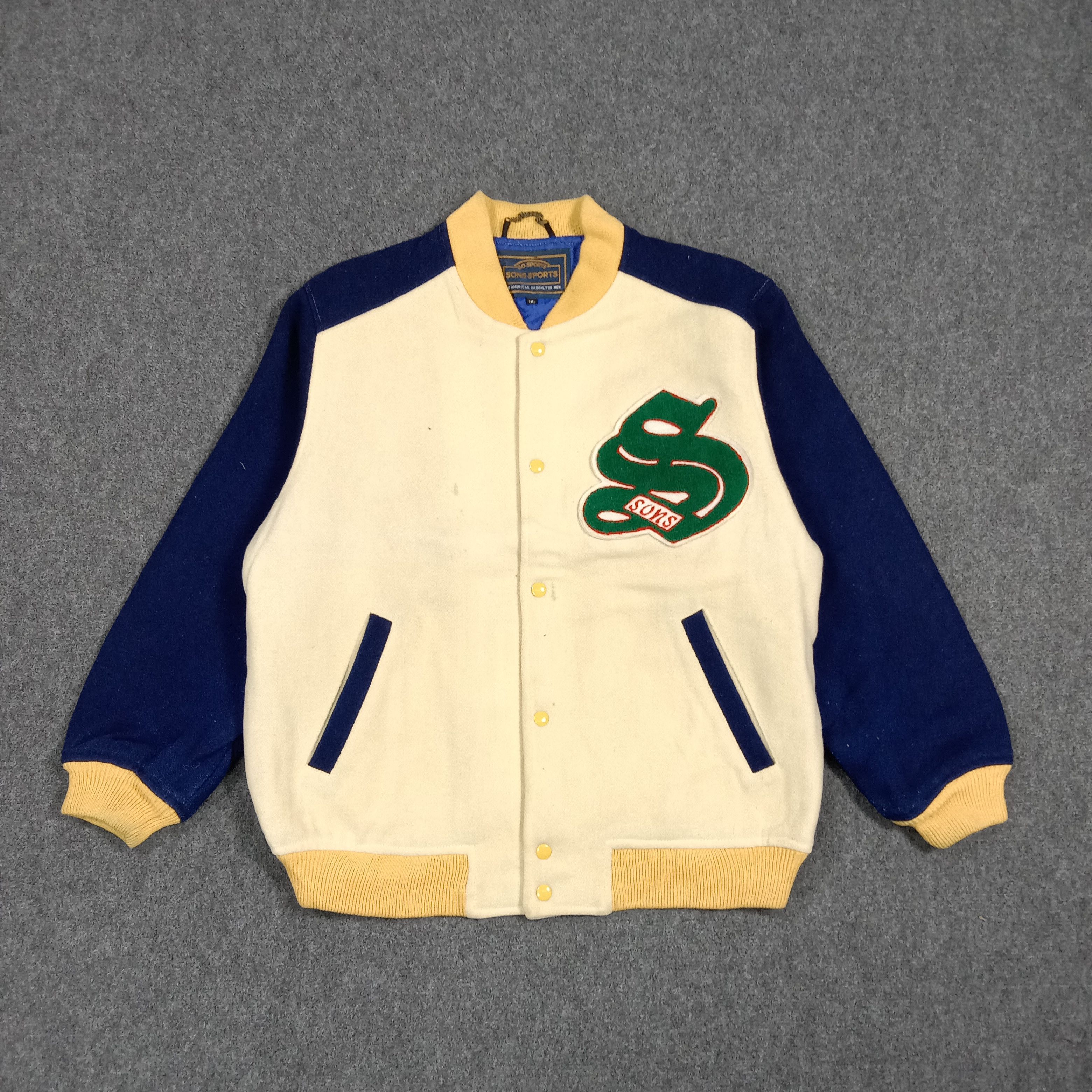 &SONS SONS Sports Custom Skull Logo Varsity Jacket C275N25 Size US XL / EU 56 / 4 - 3 Thumbnail