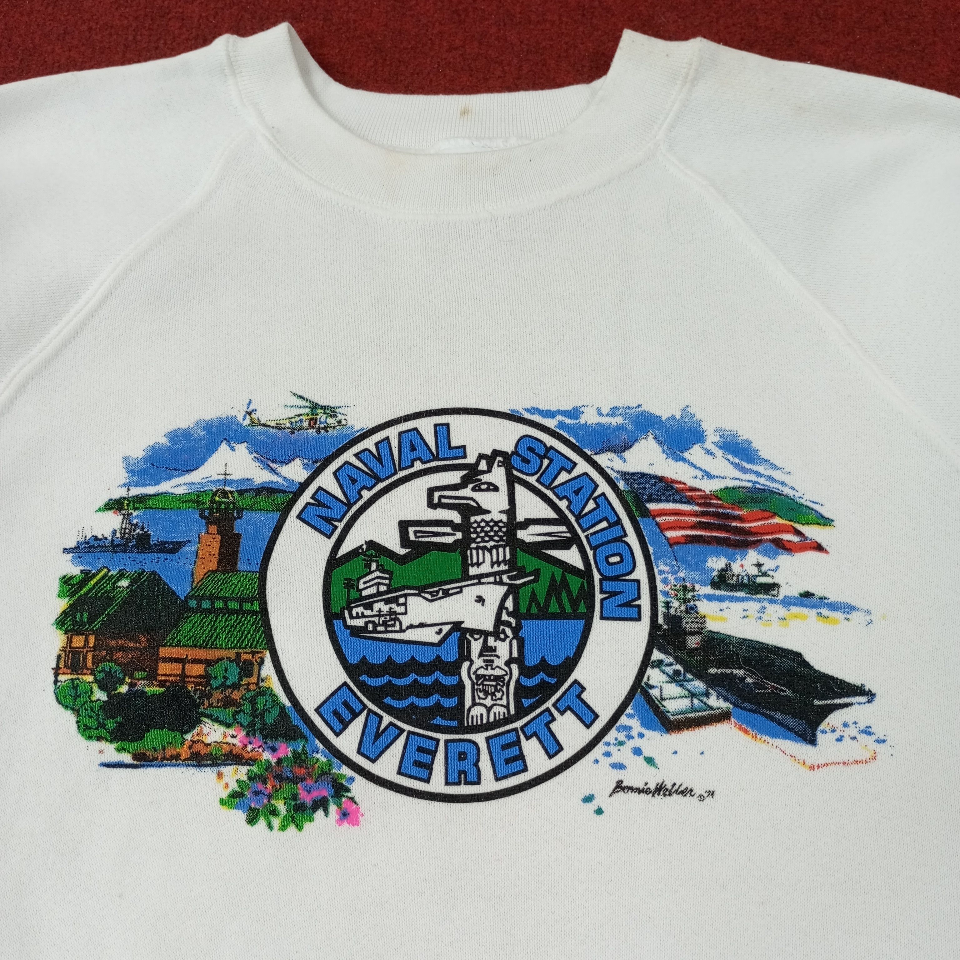 Vintage Naval Station Everett Vintage Sweatshirt c227n19 Size US M / EU 48-50 / 2 - 2 Thumbnail