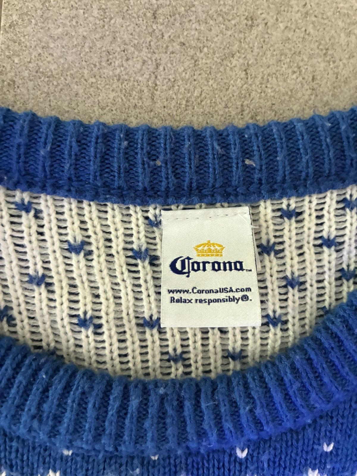 Other Corona Extra Knit Sweater Blue White Beer Graphic S Size US S / EU 44-46 / 1 - 3 Thumbnail