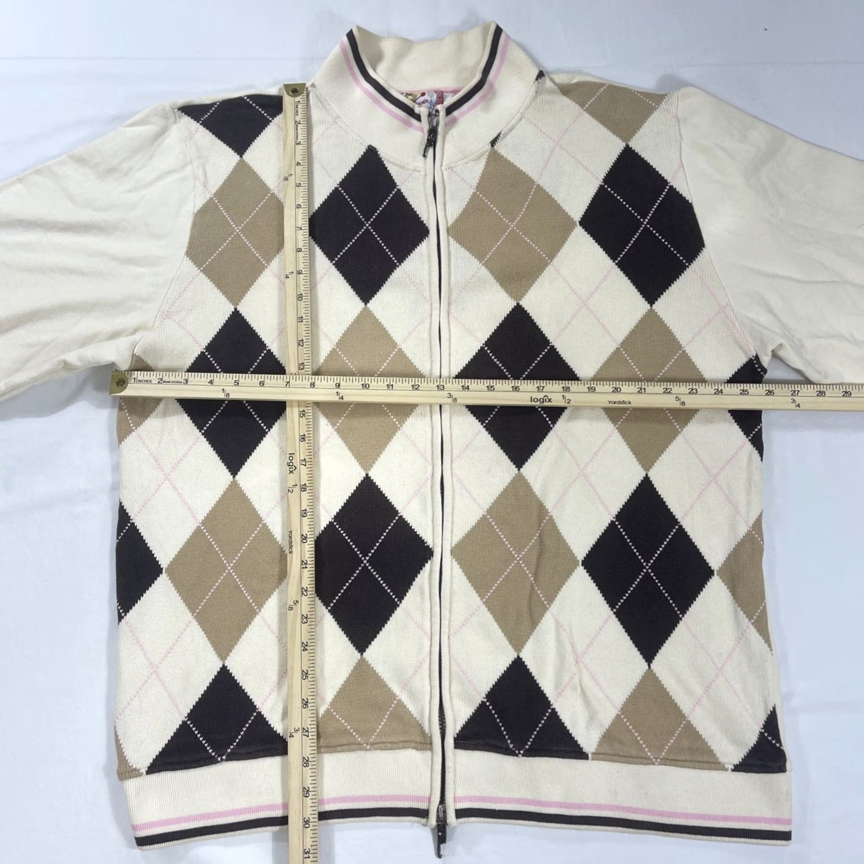 Vintage Artful Dodger Sweatshirt 4XL Full Zip Diamond Argyle Big & Tall Lads Unisex Adults Size US XXL / EU 58 / 5 - 2 Thumbnail