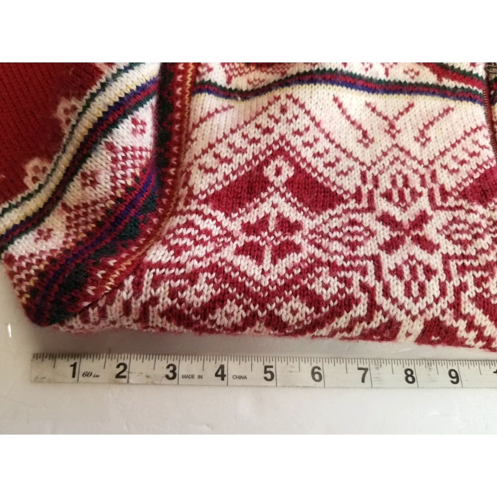 Vintage VINTAGE Appleseed's Sweater 1/4 Zip Red Women S Crew Neck Long Sleeve Fair Isle 90s Pullover Size S / US 4 / IT 40 - 3 Thumbnail
