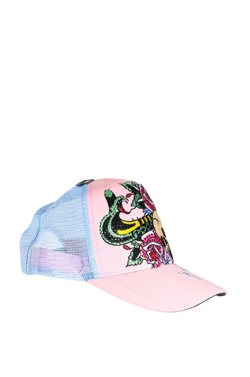 Ed Hardy ED HARDY WOMENS COBRA TRUCKER RHINESTONE HAT Size ONE SIZE - 2 Thumbnail