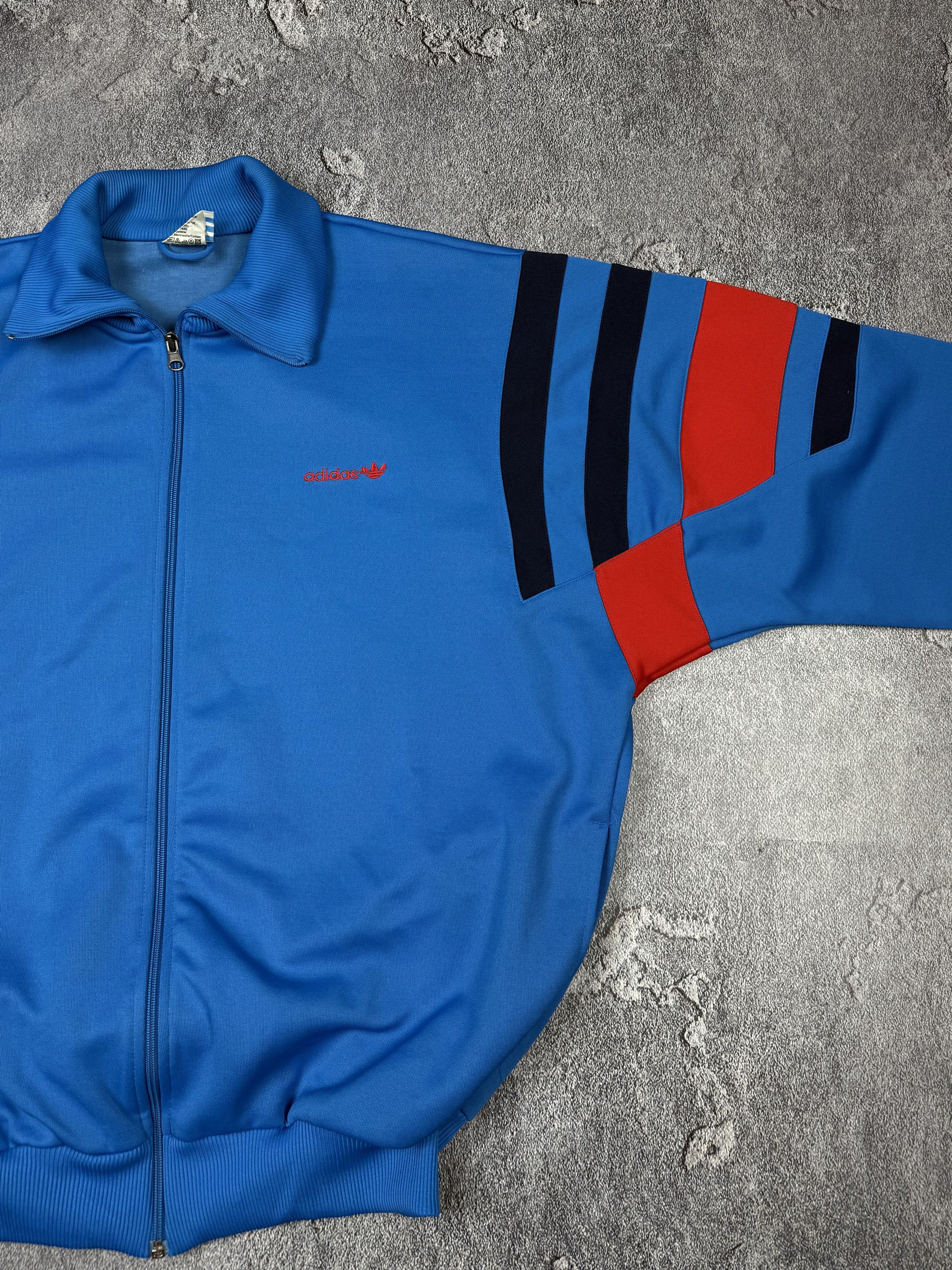 Adidas Vintage 80s Adidas Blue Track Jacket Retro Sportwear Size US L / EU 52-54 / 3 - 5 Thumbnail