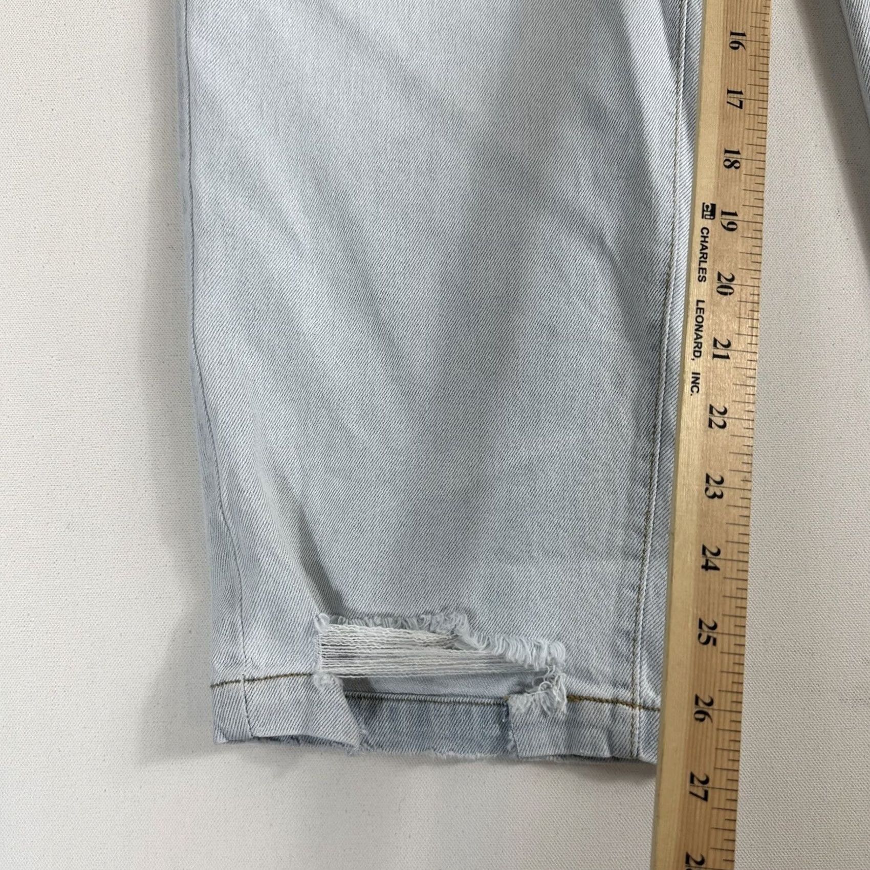 Vintage Lane Bryant Jeans Women 16 Mid Rise Straight Ankle Light Wash Blue signature Fit Denim Pants Size 38" / US 16 / IT 52 - 6 Thumbnail