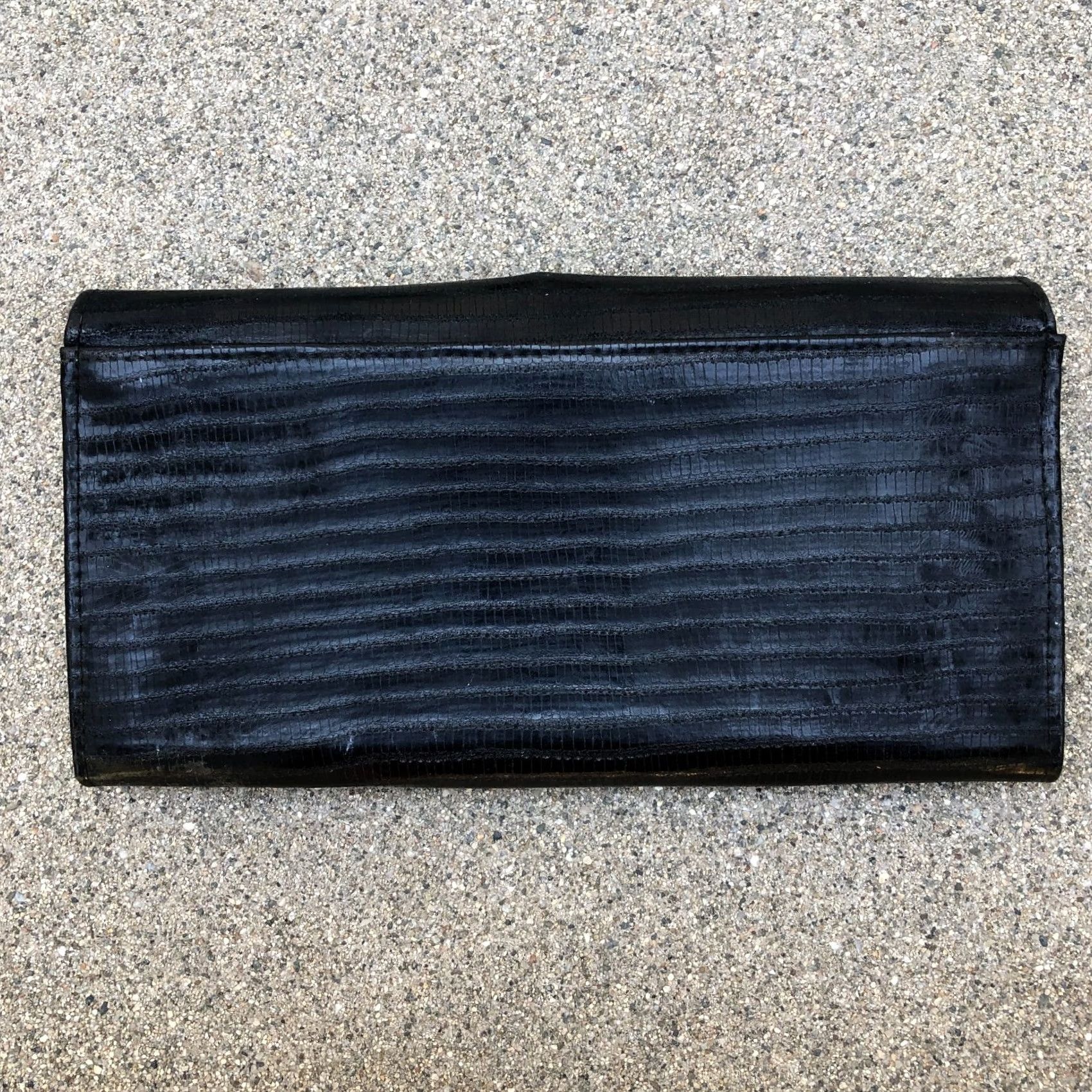Perry Ellis VTG Perry Ellis Wallet Tri Fold Leather Black Card 7.5" W x 4" H Women One Size Wallet Black Perry Ellis Size ONE SIZE - 4 Thumbnail
