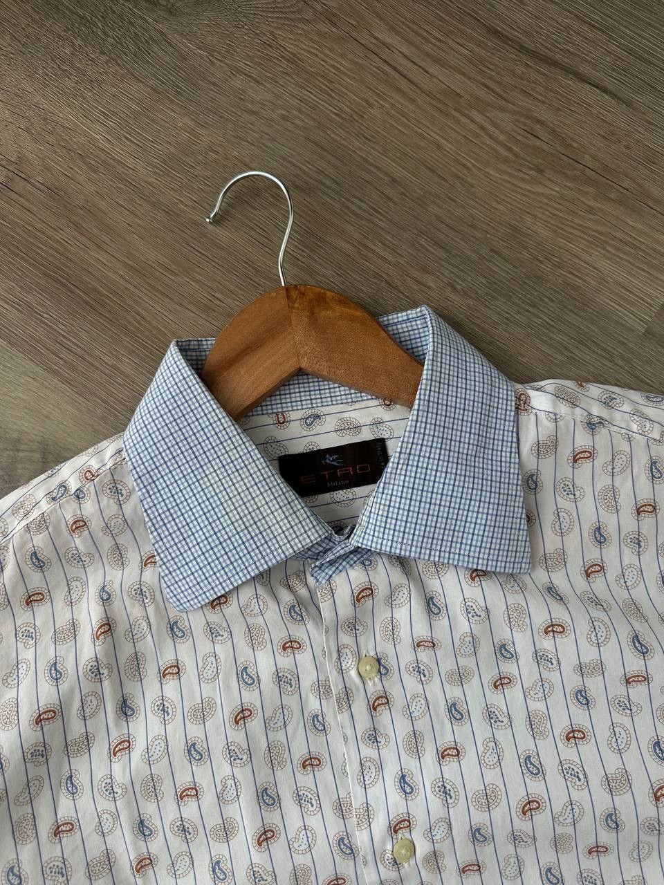 Etro Vintage Etro Milano White Mens Monogram Shirt Size US M / EU 48-50 / 2 - 7 Thumbnail