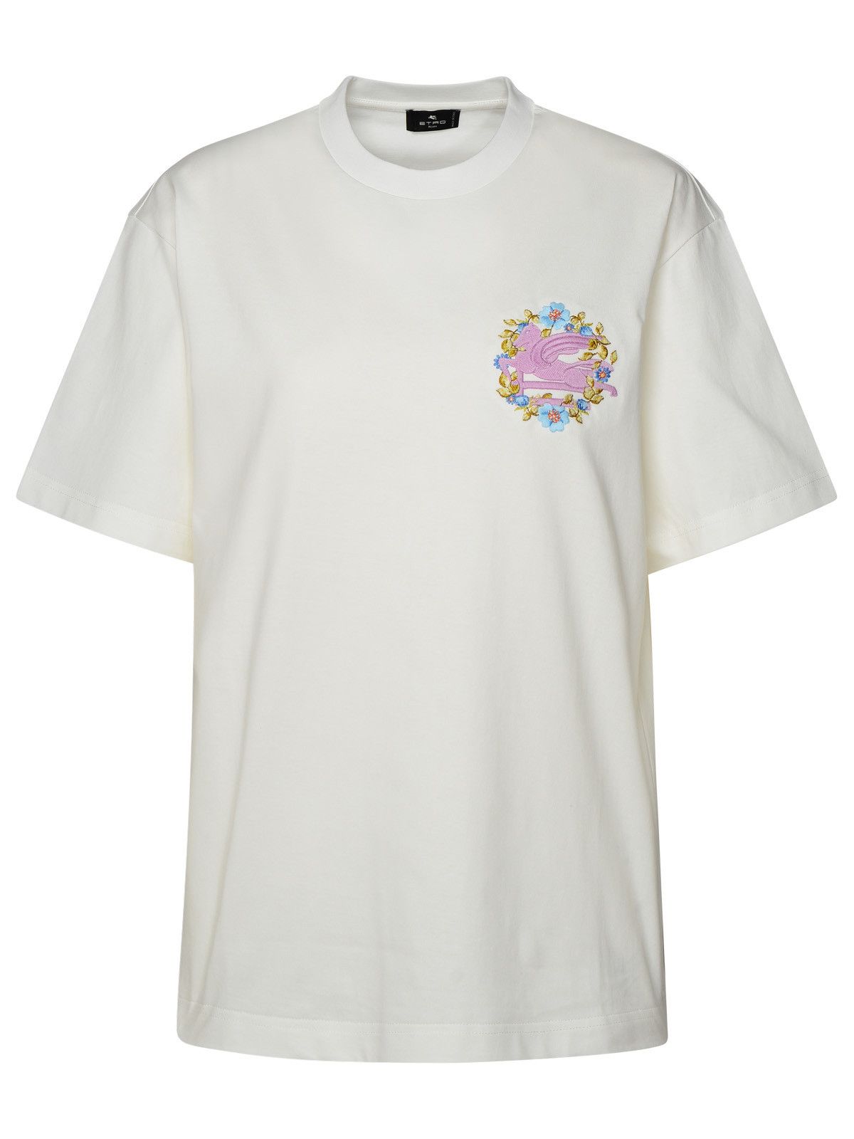 image of Etro White Cotton T-Shirt, Women's (Size Medium)