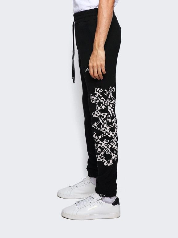 Amiri o1gr1nt0924 Checkered Bones Sweatpant in Black Size US 36 / EU 52 - 3 Thumbnail