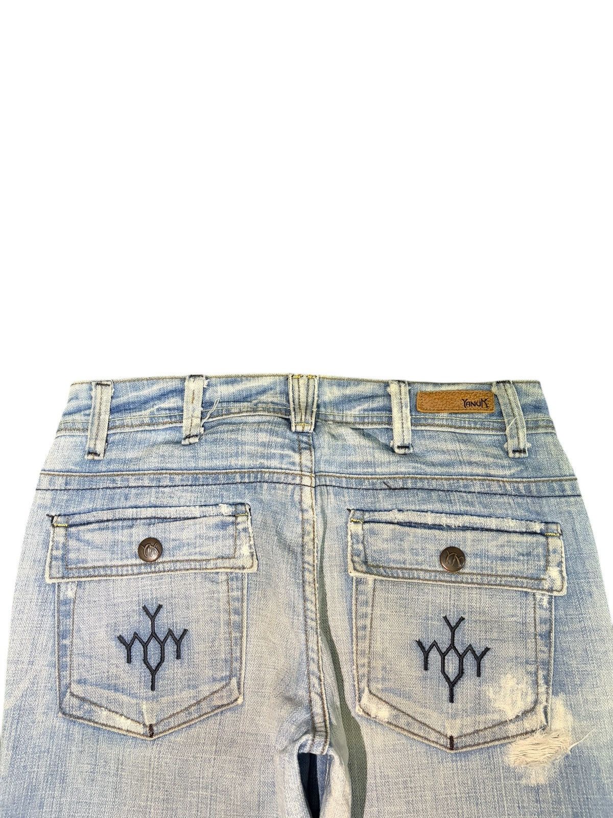 Diesel Vintage Yanuk Distressed Low Rise Flare Jeans Size 28" / US 6 / IT 42 - 4 Thumbnail