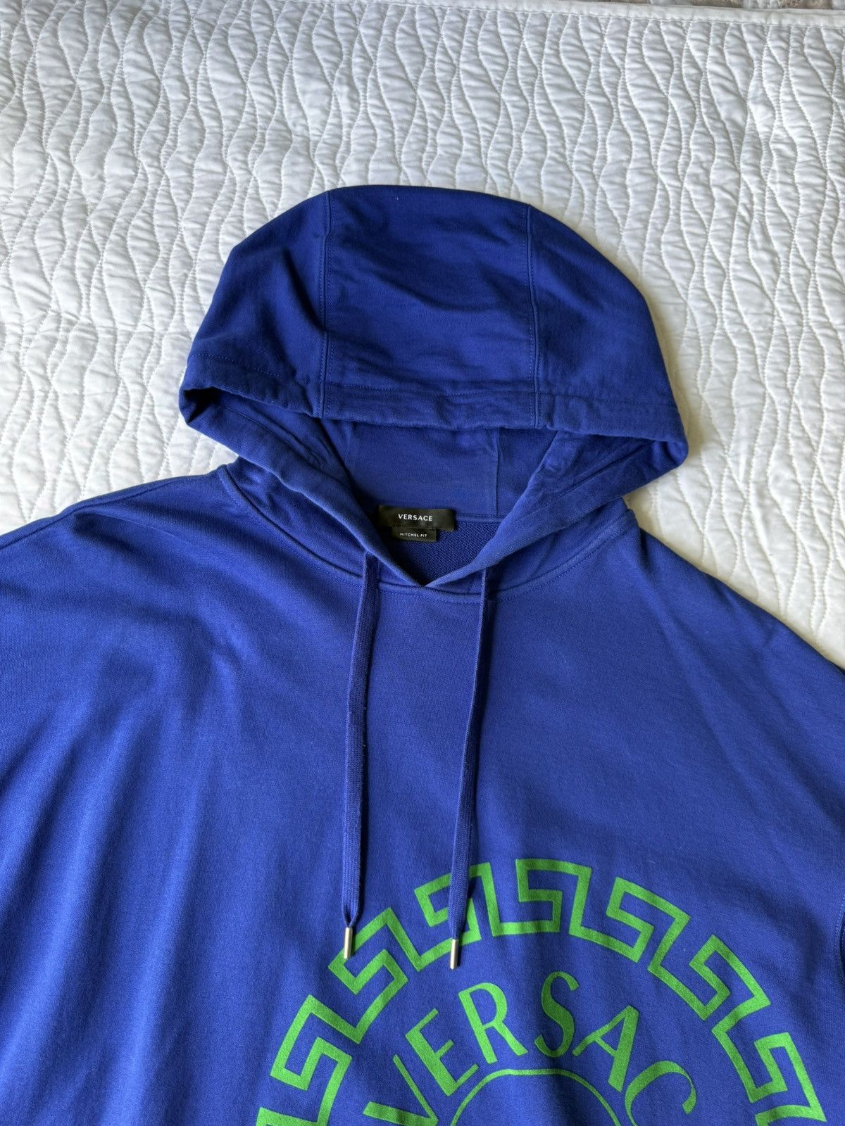 Versace Versace Milano Logo Hoodie Blue Mitchel Fit Fits XL Size US XL / EU 56 / 4 - 7 Thumbnail
