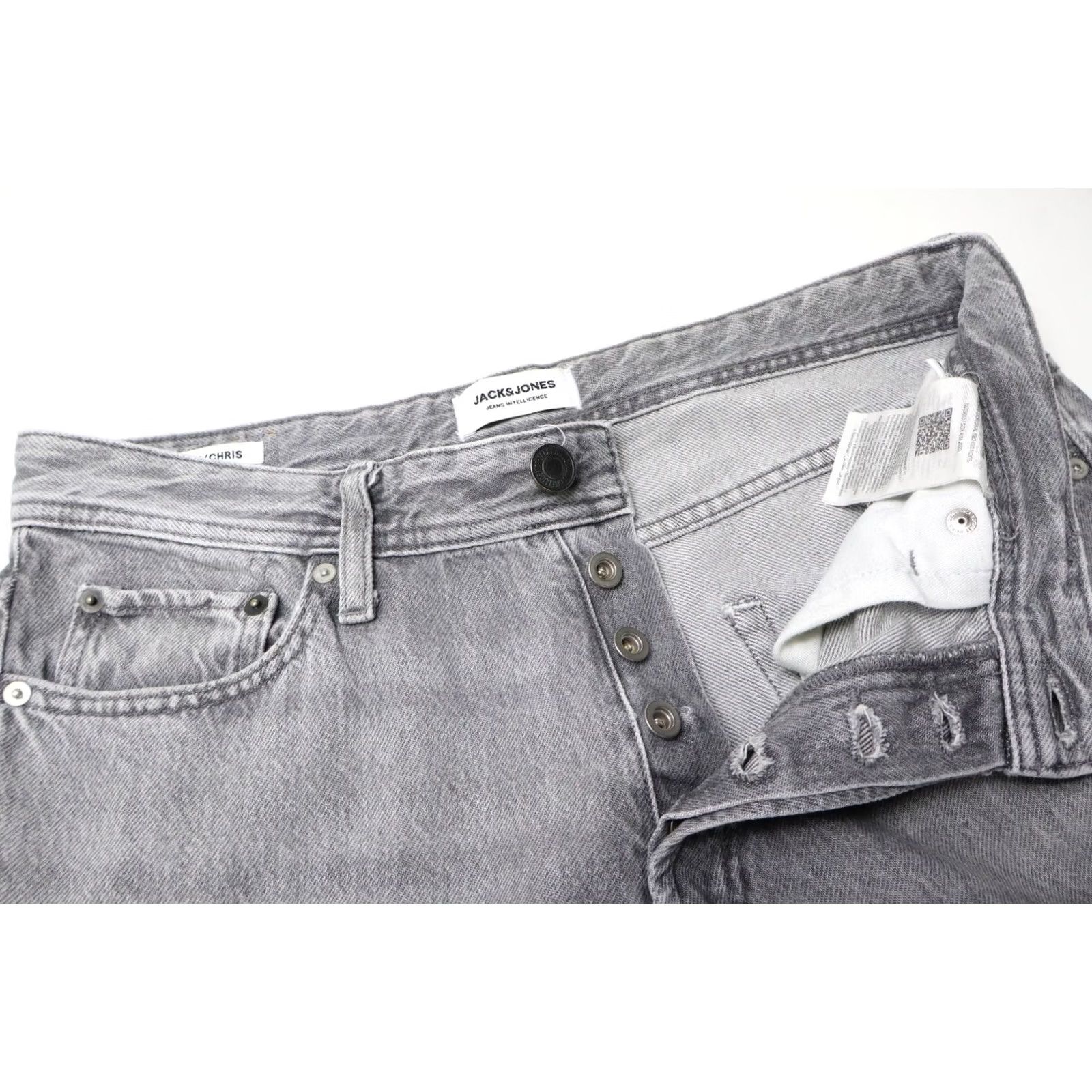 Jack & Jones JACK & JONES Relaxed Jeans Men's W31/L30 Grey Faded Whiskers Button Fly JS Relaxed/Chris Jeans Mens W31/L30 Grey Whiskers Button Fly Size US 31 - 4 Thumbnail