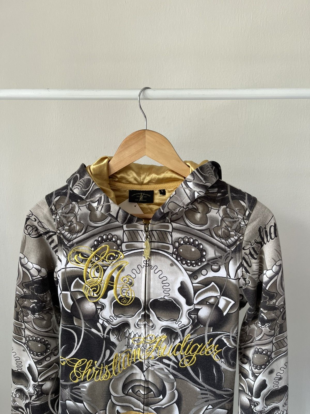 Christian Audigier × Ed Hardy Y2K Christian Audigier Fullprint Skull Zip Hoodie Size S / US 4 / IT 40 - 5 Thumbnail