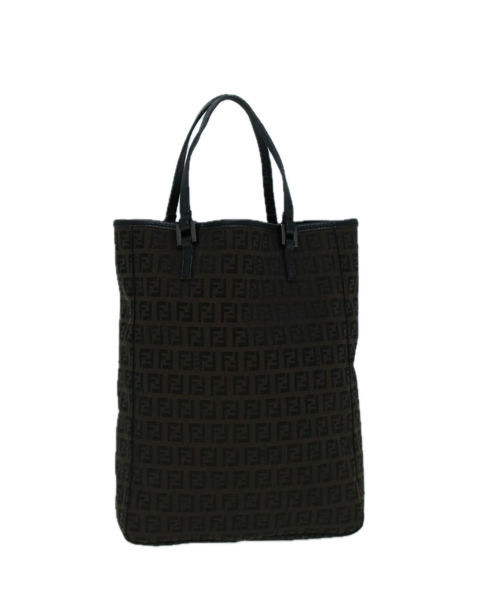 image of Fendi Brown Canvas Pouch Bag - Practical And Elegant, Women's