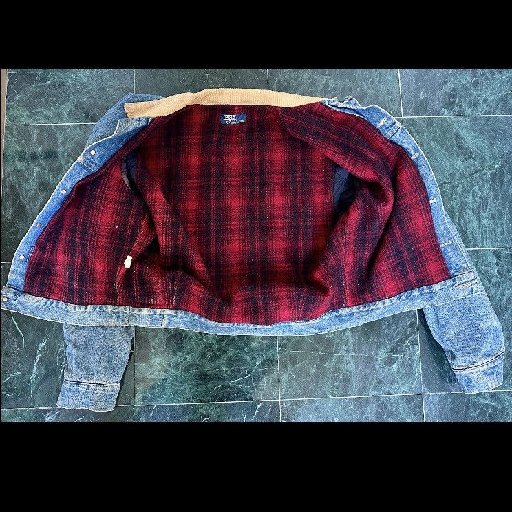 Polo Ralph Lauren VINTAGE POLO WESTERN RALPH LAUREN DENIM JACKET WOOL LINING Size US L / EU 52-54 / 3 - 10 Thumbnail