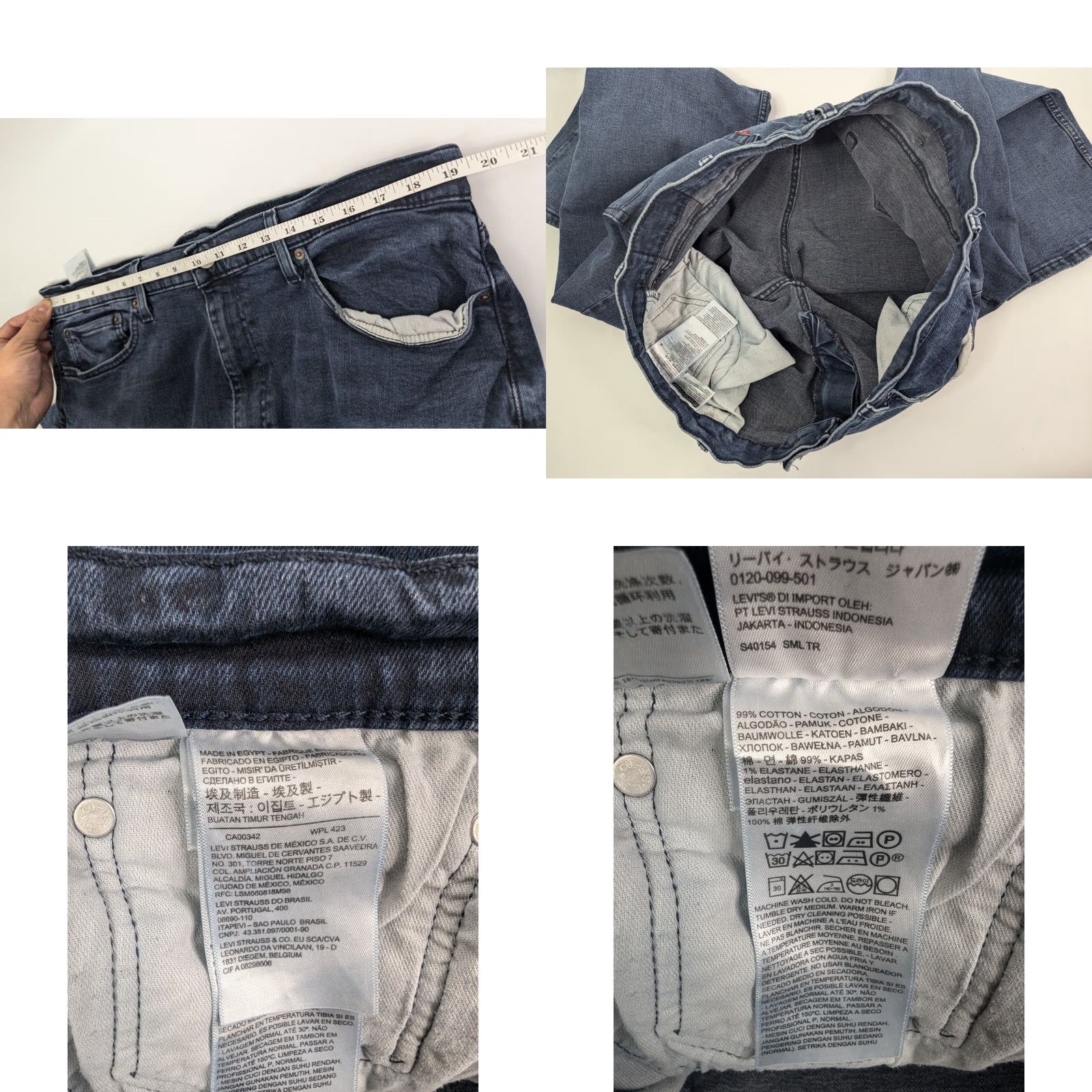 Levi's LEVI'S 514 Straight Fit Denim Jeans Blue Regular 38x28 Mens Belt Loops 5-Pocket Inseam 28 Vintage No Distressed Yes Medium Wash Size US 38 / EU 54 - 8 Thumbnail