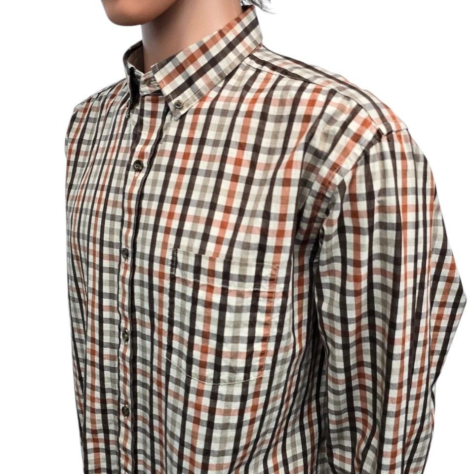 Johnston & Murphy Johnston & Murphy Shirt 2XL Brown Checked Button down L/S Size US XXL / EU 58 / 5 - 5 Thumbnail
