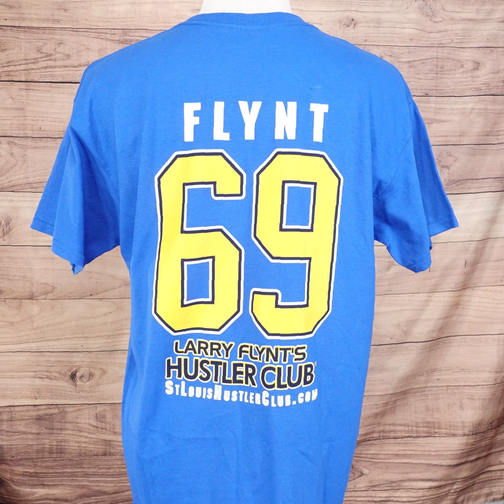 Gildan VINTAGE LARYY FLYNT'S HUSTLE CLUB EAST ST LOUIS BLUES T-SHIRT Adult Large Blue Cotton Short Sleeve Crew Neck Mens Size US L / EU 52-54 / 3 - 3 Thumbnail
