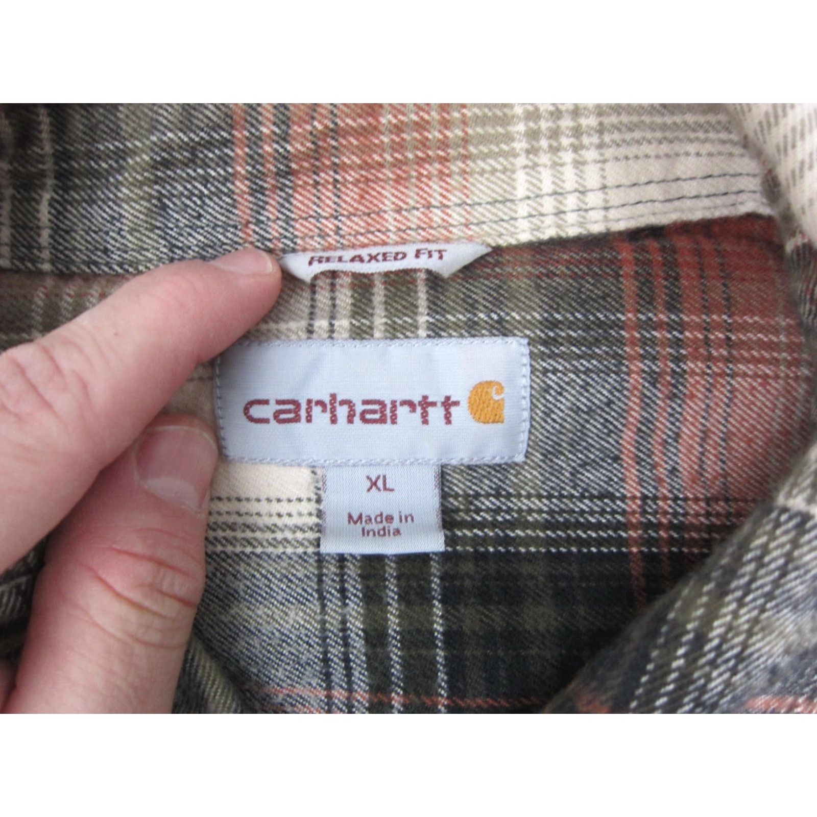 Carhartt VINTAGE Carhartt Shirt Adult XL Orange Black Plaid Snap Western Flannel Mens Size US XL / EU 56 / 4 - 3 Thumbnail