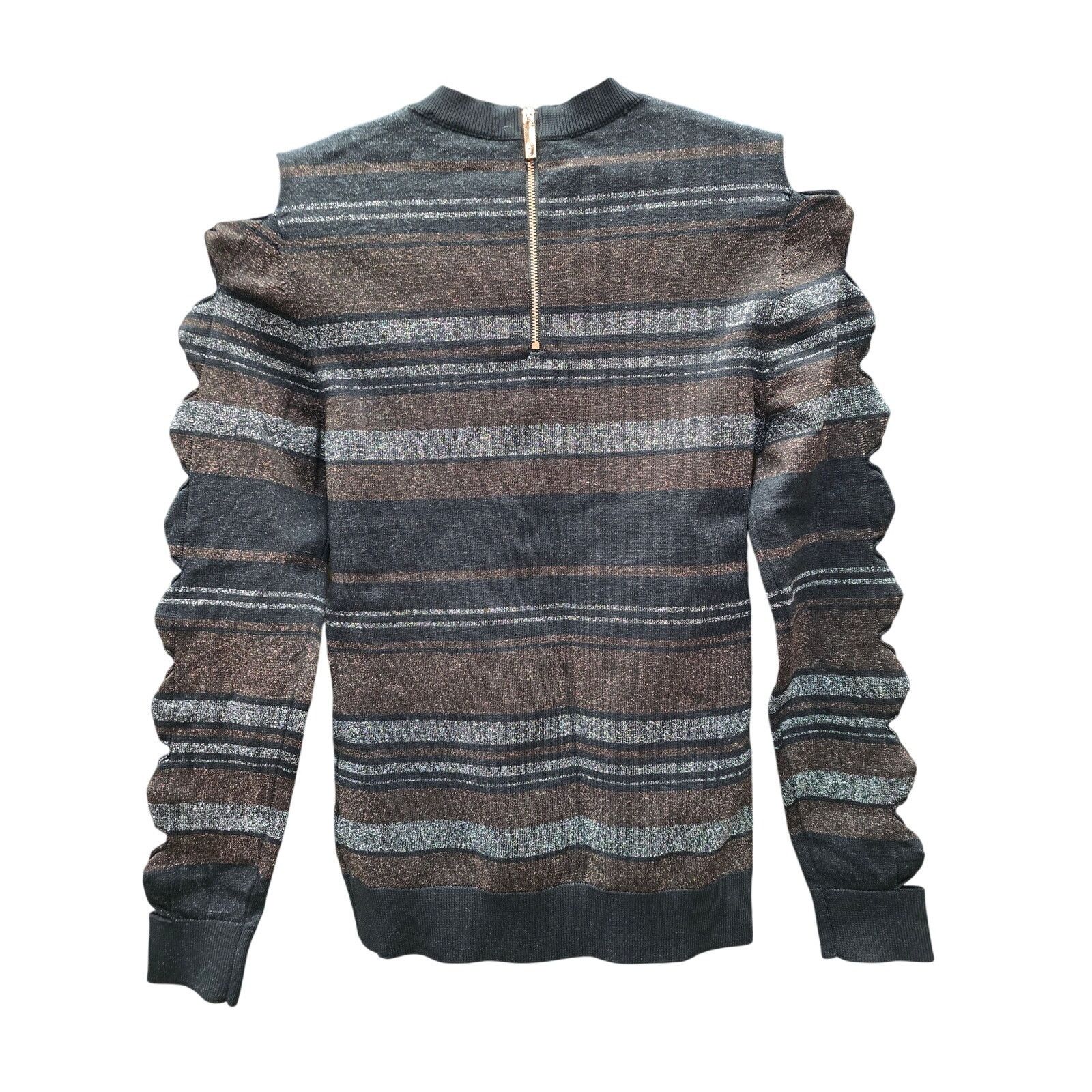 Ted Baker Ted Baker, Integral Jelinna Metallic Stripe Bow Swtr, Size 1 Size XS / US 0-2 / IT 36-38 - 6 Thumbnail