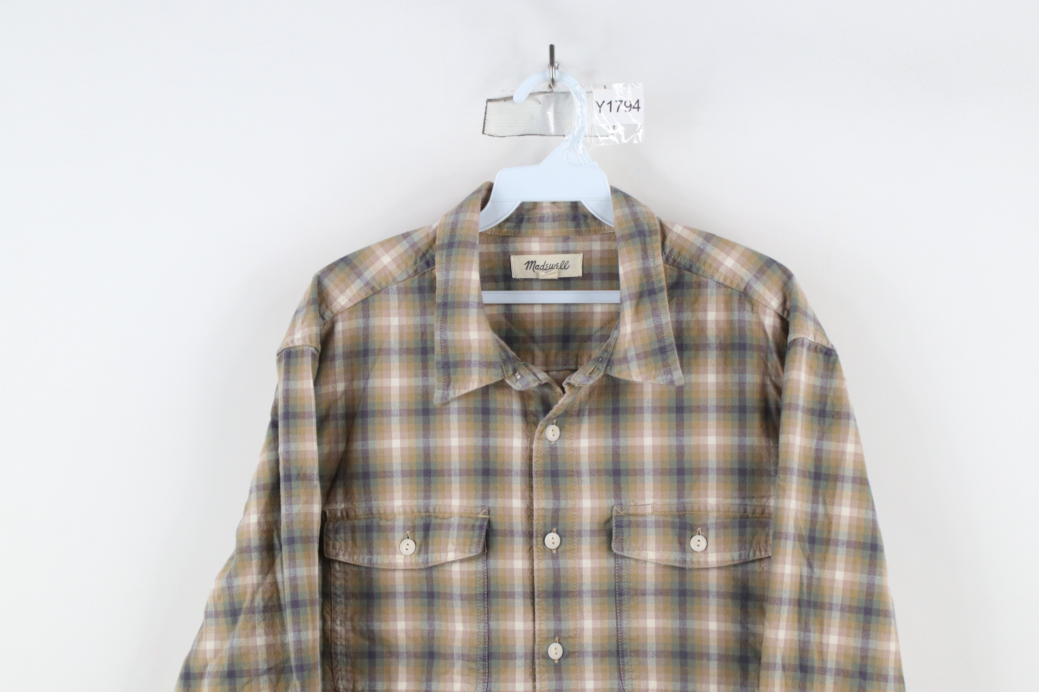 Madewell × Vintage Madewell Faded Brushed Flannel Boxy Fit Button Shirt Plaid Size US M / EU 48-50 / 2 - 2 Thumbnail
