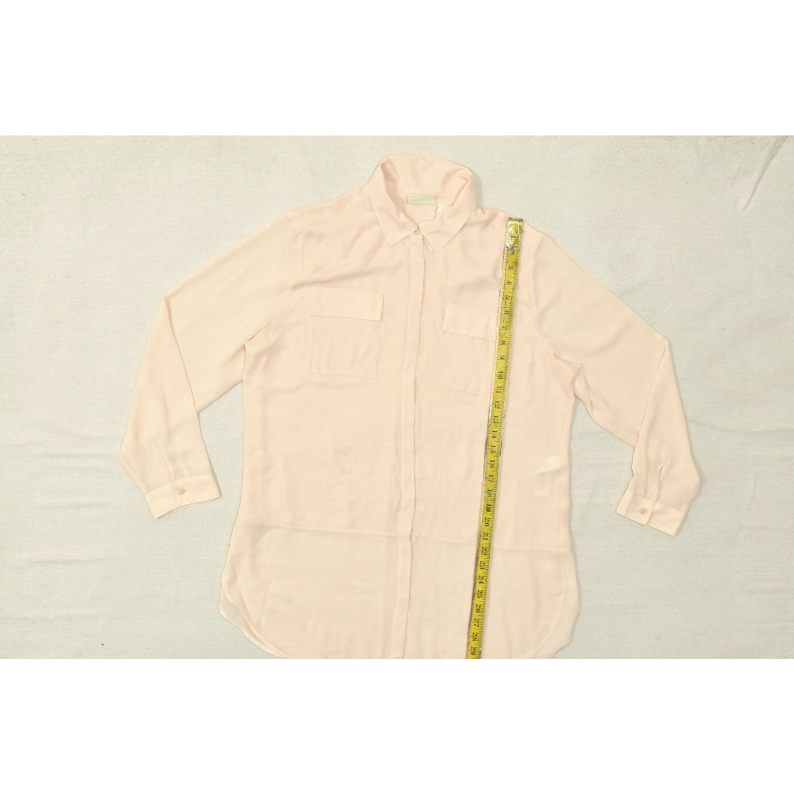 Vintage Chico's Shirt Women Orange Sheer Long Sleeve Button Down Collared Roll Tab Sleeve Size L Regular Vintage No Size L / US 10 / IT 46 - 3 Thumbnail